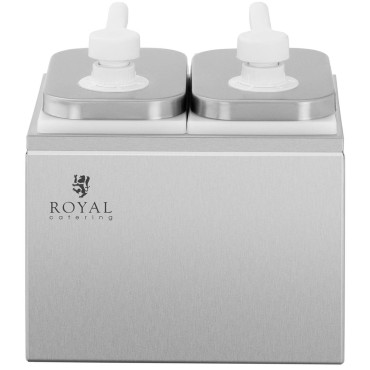 Dispensador duplo dispensador para molhos com uma bomba de aço inoxidável 2 x 2 l