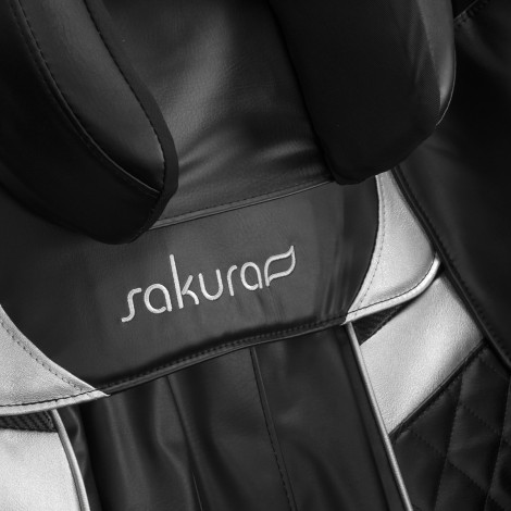 Masážne kreslo Sakura Prime 101 čierne — detail operadla