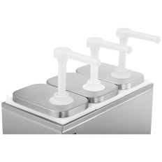 Dispenser Triplo Dispenser per salse con una pompa in acciaio inossidabile 3 x 2 l
