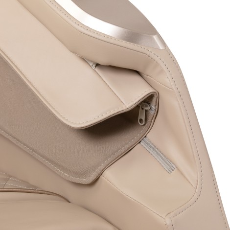Sakura Prime 108 hierontatuoli valkoinen-beige — lähikuva käsinojasta