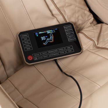 Cadeira de massagem Sakura Prime 108 branca — close-up dos controlos