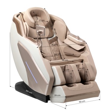 Sakura Prime 108 Massagesessel Weiß-Beige — Seitenansicht