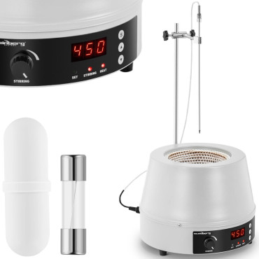 Laboratorieuppvärmningslack med magnetisk mixer + stativ 1600 rpm 450deg c