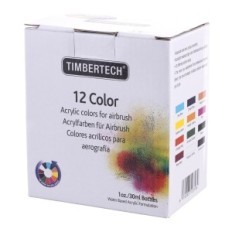 Mix-II peintures 12x 30 ml 12 couleurs pour aérographies acryliques Timbertech