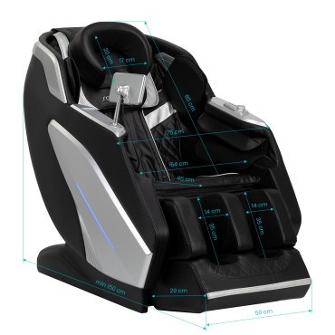Πολυθρόνα μασάζ Sakura Prime 108 μαύρη — προβολή από πλάι