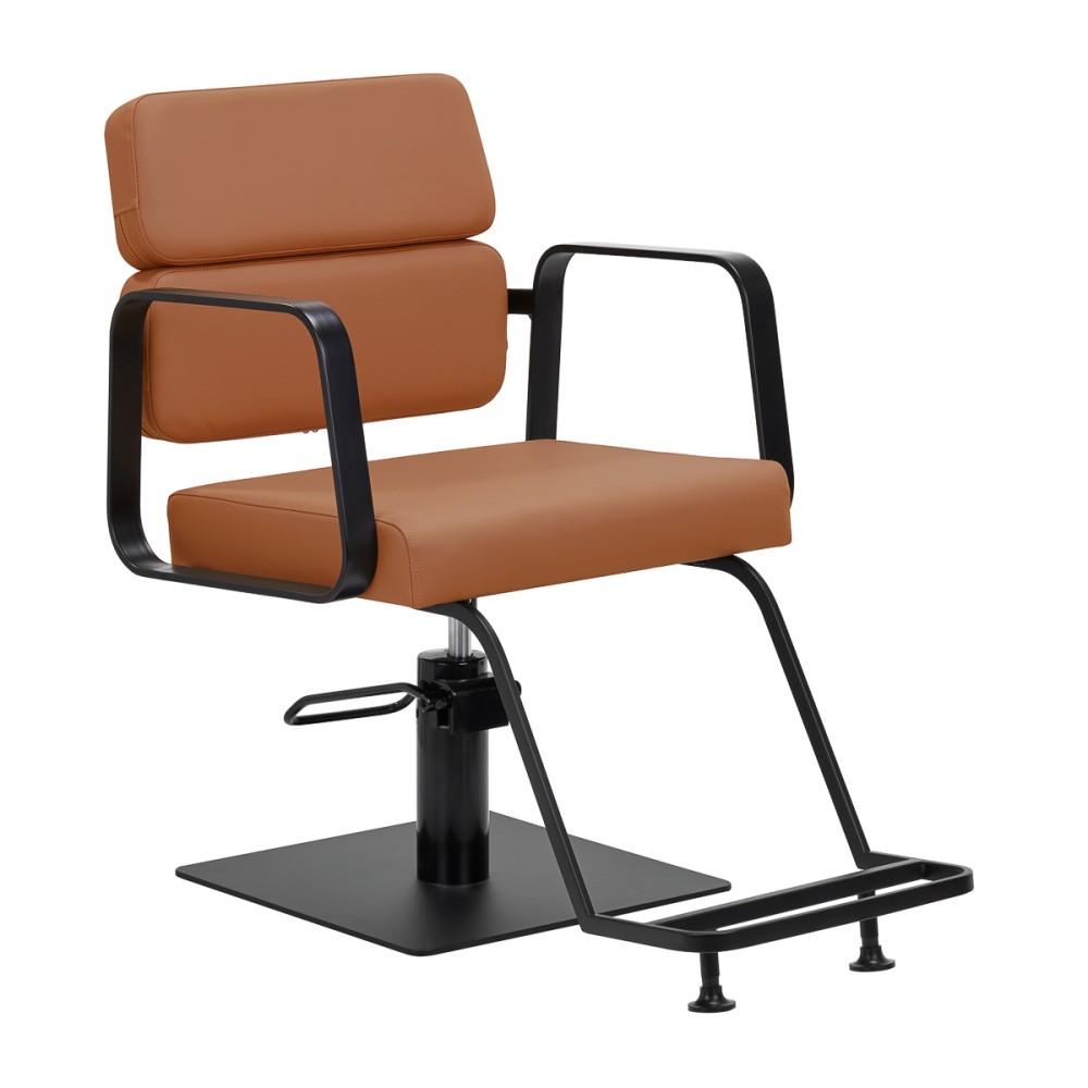 Gabbiano Porto hairdressing chair black orange — side view