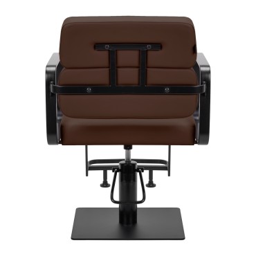 Gabbiano Porto hairdressing chair black chocolate — rear view