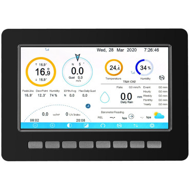 Trådlös väderstation Solar 7In1 LCD WiFi 100m