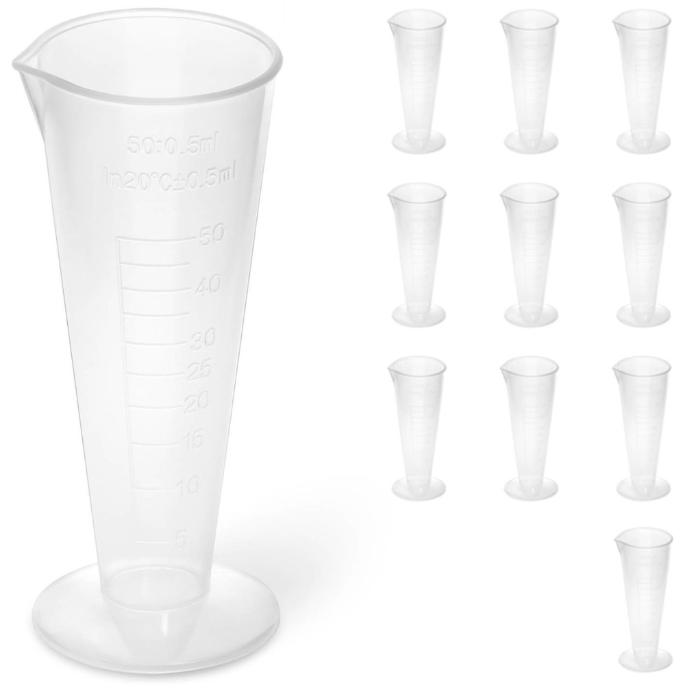 Plastmasas laboratorijas vārglāze ar skalu 50 ml - 10 gab.