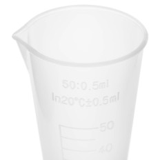 Plast laboratorium bæger med en skala fra 50 ml - 10 stk.