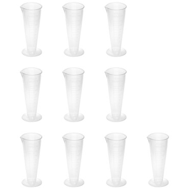 Plastic laboratoriumbeak met een schaal van 50 ml - 10 stuks.