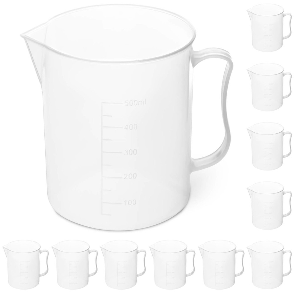 Laboratorní plastová kádinka s roztečem 500 ml - 10 ks.