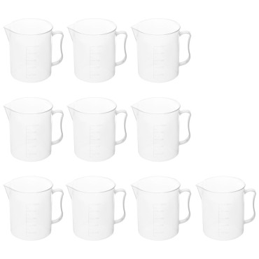 Becher en plastique avec graduation 500 ml - 10 pièces.