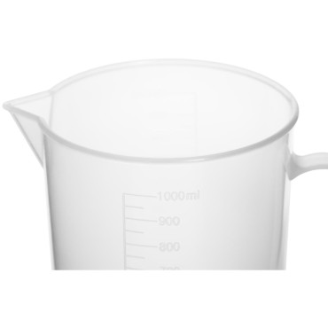 Becher di laboratorio di plastica con un passo di 1000 ml - 10 pezzi.