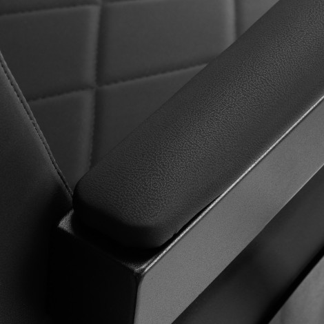 Gabbiano Barbierstuhl Bruno mit schwarzem Rahmen Schwarz — Detailaufnahme Armlehne