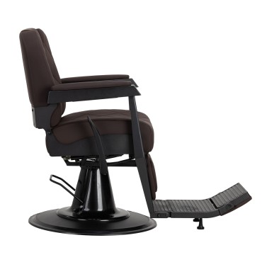 Gabbiano Bruno Barberarstol brun med svart ram — sidosida