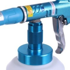 Washing gun for washing cleaning upholstery two nozzles brush