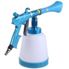 Washing gun for washing cleaning upholstery two nozzles brush