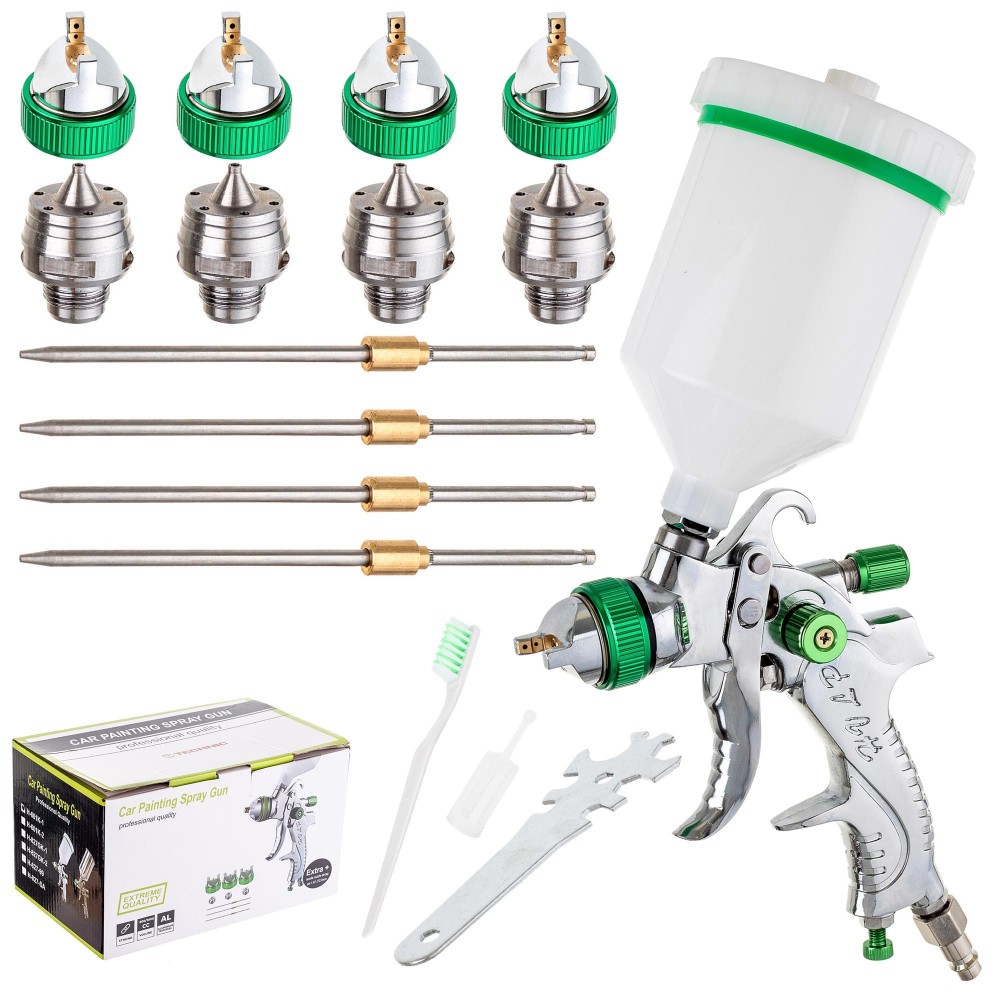 4X HVLP HYSPER PISTOLE 1.4 1.7 2.0 2.5 MALATION SET 600ml