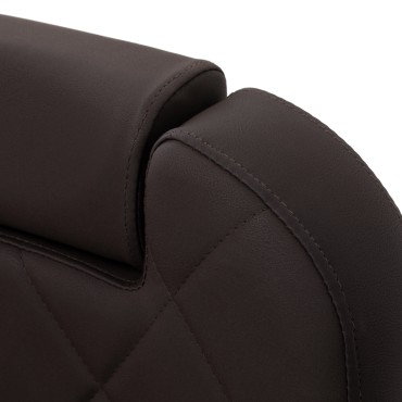 Gabbiano Barberstuhl Bruno Braun mit schwarzem Gestell — Detailaufnahme Rückenlehne