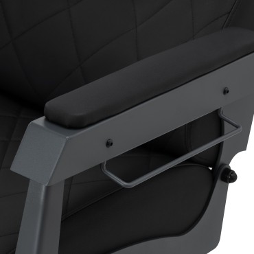 Gabbiano Bruno Barbersessel mit Graphitgestell Schwarz — Detailaufnahme Armlehne