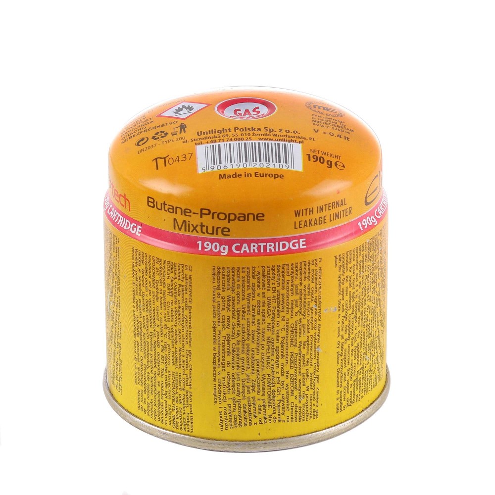Gtu_02 Kartusz propán 190g 60190 ELICOTECH PERCED GAS-STOP