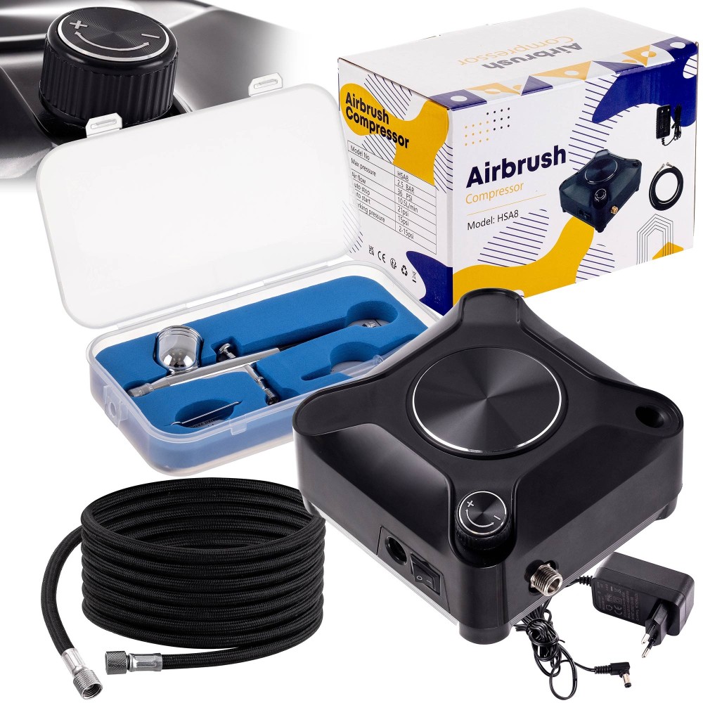 Aerograph Compressor Aerograph 0,3 Schlauch 170cm Auto Stop Kompressoreinstellung