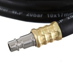 Flexible pneumatic hose 10x17mm 10m rubber with quick couplings