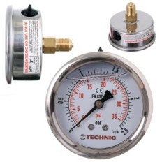 PGB120002 GAUGE 0- 2.5BAR glicer.63mm Hilo trasero de 1/4 "