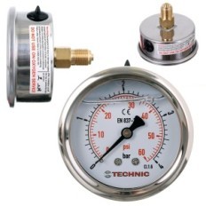 PGB120004 Gauge 0-4bar glicer.63mm 1/4 "zadní vlákno