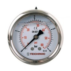PGB120004 0- 4bar Manométer glicer.63mm 1 / 4 "hátsó cérna