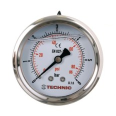 GLICERINE tlakoměr tlakoměr tlaku 63mm Hodiny 0-6 Bar závit 1/4 "Zadní