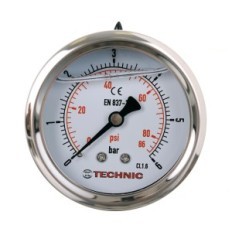 Glicerino slėgio matuoklio slėgio matuoklis 63mm laikrodis 0-6 barų sriegis 1/4 "gale