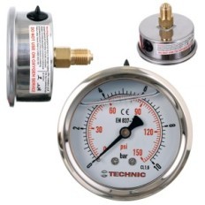 Glicerine painemittari Ductag Glicer Menometer 63mm 0-10 bar lanka 1/4 "takana