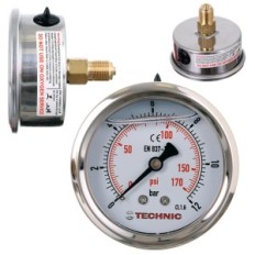 Glicerine trykmåler trykmåler ur 63mm 0-12 bar tråd 1/4 "bageste