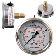 Hidrauliskais mērītājs Glicerine kaļamā menometrs 63mm 0-40 Bar 1/4 "