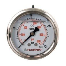 Manometr Hydrauliczny Glicerynowy Ciśnieniomierz Zegar 63mm 0-40 bar 1/4”