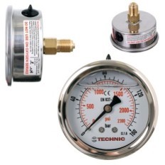 Misuratore di pressione Glicerine 23mm Tempo di pressione orologio 0-160 Barretta a barretta da 1/4 "posteriore