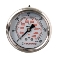 Medidor de presión de presión de glicerina 23 mm Medidor de presión 0-300 Barra de barra 1/4 "trasera