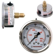 Glicerine manometer ductiele micrometer 63mm 0-600 bar draad 1/4 "achter