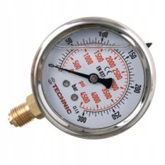 Glicerine manometer 23mm klok drukmeter 0-300 bar draad 1/4 "onder