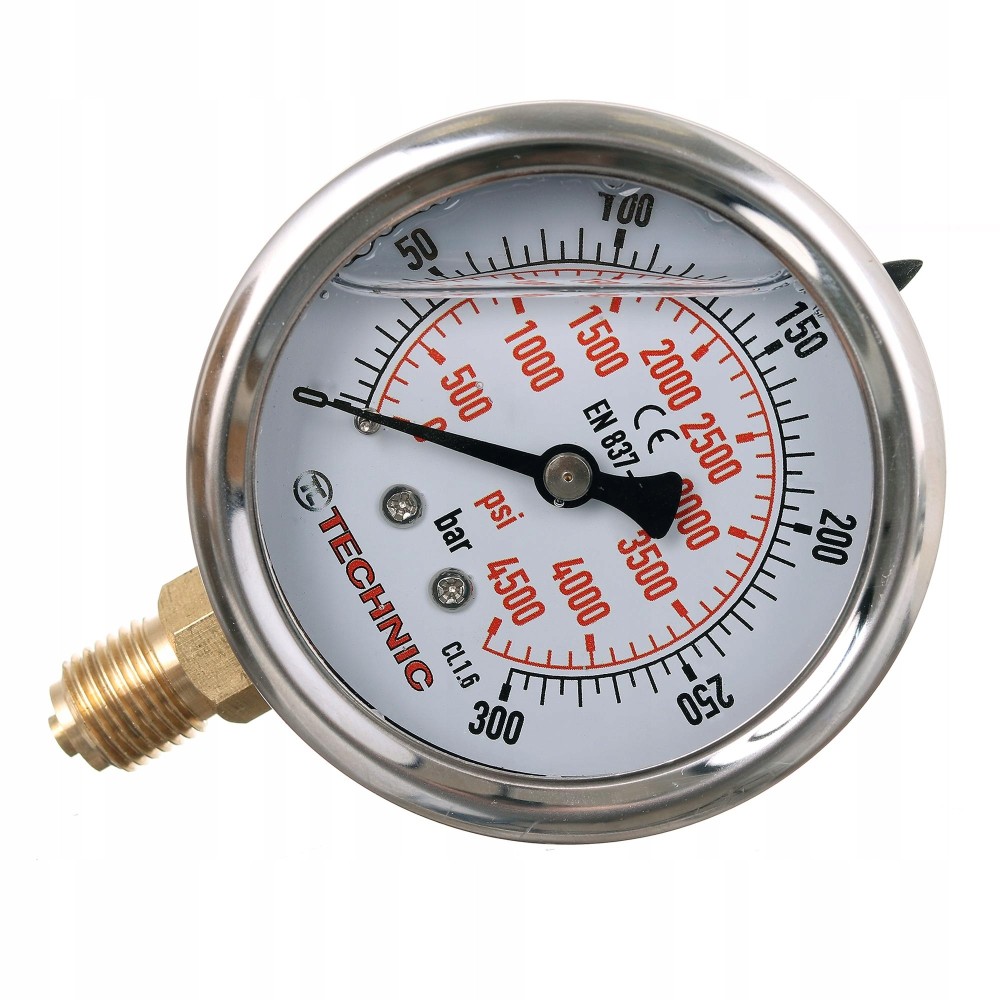 Glicerinski merilnik tlaka 23mm Clock Merilnik tlaka 0-300 Bar Thread 1/4 "dno