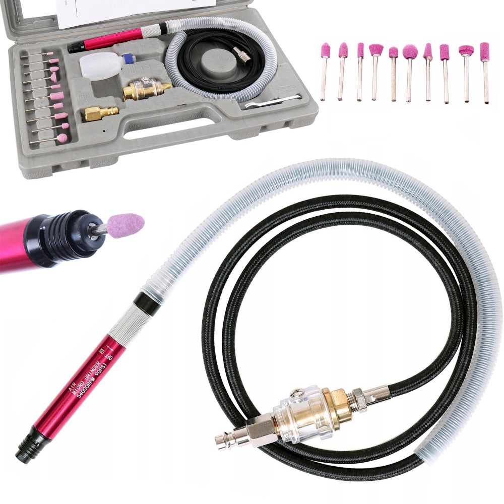 Mini Pneumatic Grinder Fingeraksel + slibesten