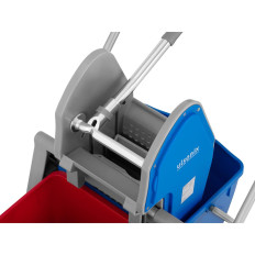 Footage Trolley med silkepress för platt mop två hinkar 2 x 20 l