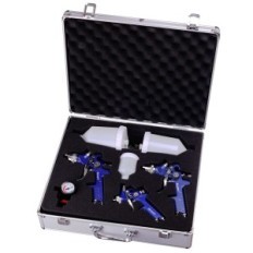 Pistolet de pique-nique 3x HVLP 0.8 1.4 1.7 pour la peinture Alu Valise Réducteur