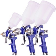 Pistolet de pique-nique 3x HVLP 0.8 1.4 1.7 pour la peinture Alu Valise Réducteur