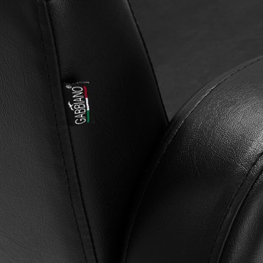 Sillón de peluquería Gabbiano Sewilla negro — detalle de la etiqueta