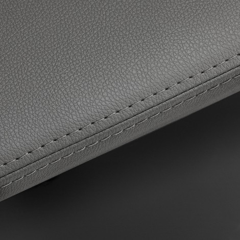 Gabbiano hairdressing chair Sewilla Gray black base — close-up of the surface