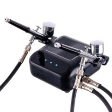 Kompresor za dva aerografija 2x Aerograph 0,3 Cev 170cm Auto Stop Nastavitev