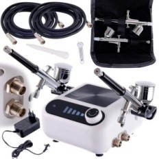 Compressor for two Aerographs 2x 0,3 Hose 170cm AUTO STOP COMPRESSOR